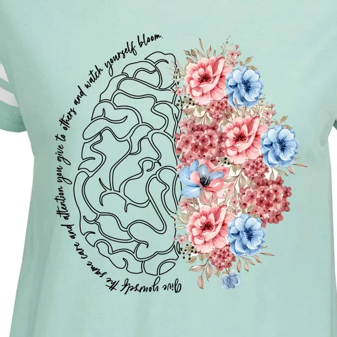 Brain Anatomy Nurse Blooming Flowers Nursing Anatomical Gift Cool Gift Enza Ladies Jersey Football T-Shirt