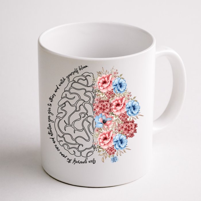 Brain Anatomy Nurse Blooming Flowers Nursing Anatomical Gift Cool Gift Front & Back Coffee Mug