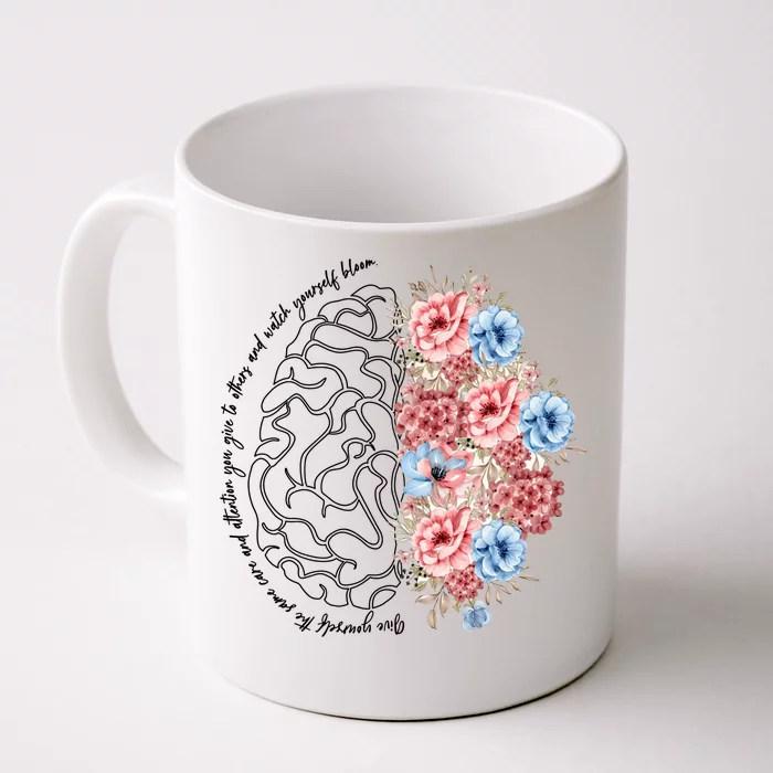 Brain Anatomy Nurse Blooming Flowers Nursing Anatomical Gift Cool Gift Front & Back Coffee Mug