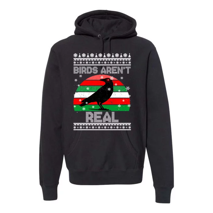 Bird Are Not Real Conspiracy Ugly Christmas Sweater Premium Hoodie