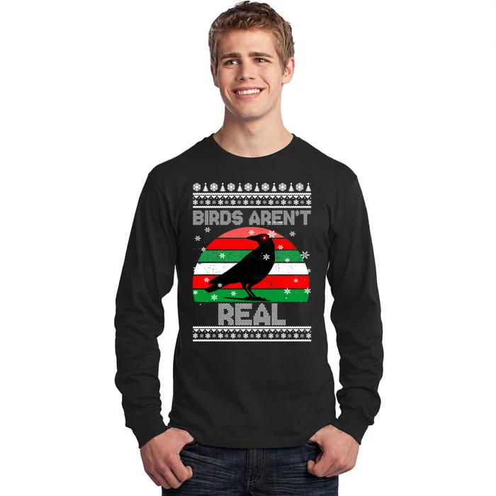 Bird Are Not Real Conspiracy Ugly Christmas Sweater Tall Long Sleeve T-Shirt