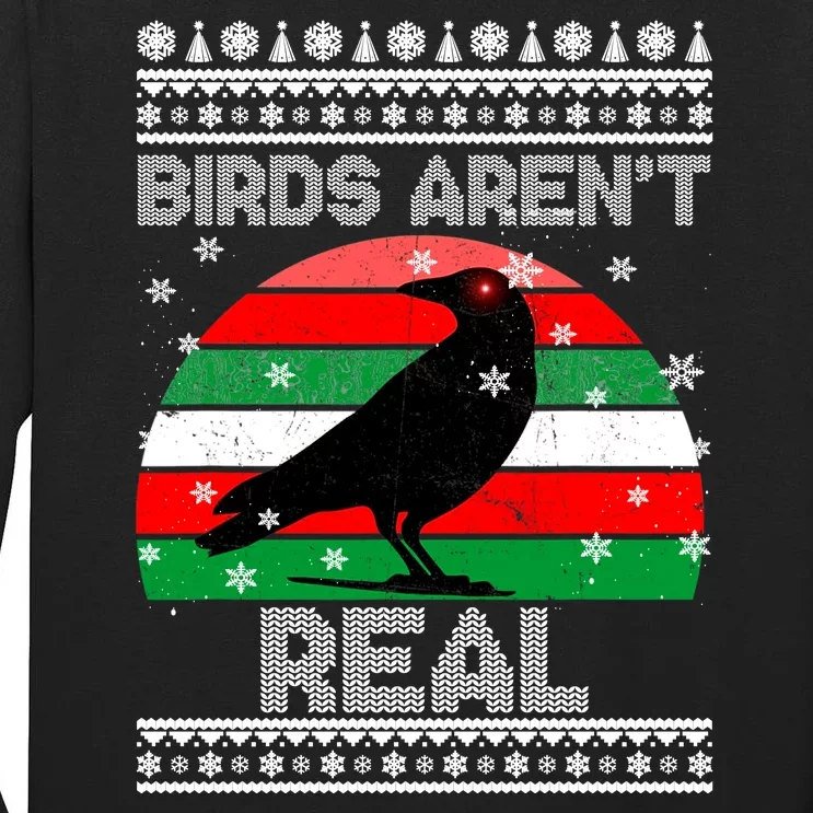 Bird Are Not Real Conspiracy Ugly Christmas Sweater Tall Long Sleeve T-Shirt