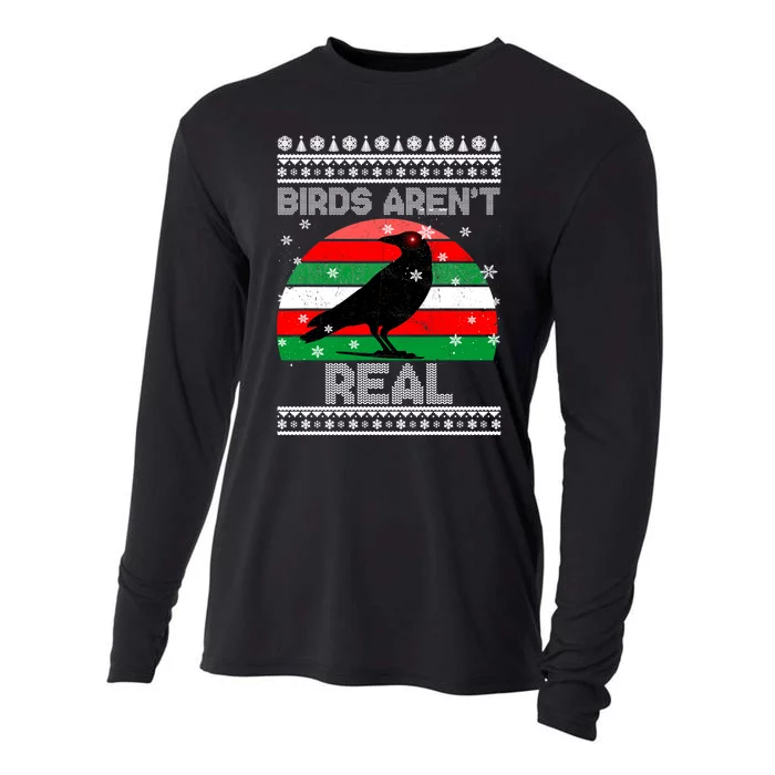 Bird Are Not Real Conspiracy Ugly Christmas Sweater Cooling Performance Long Sleeve Crew