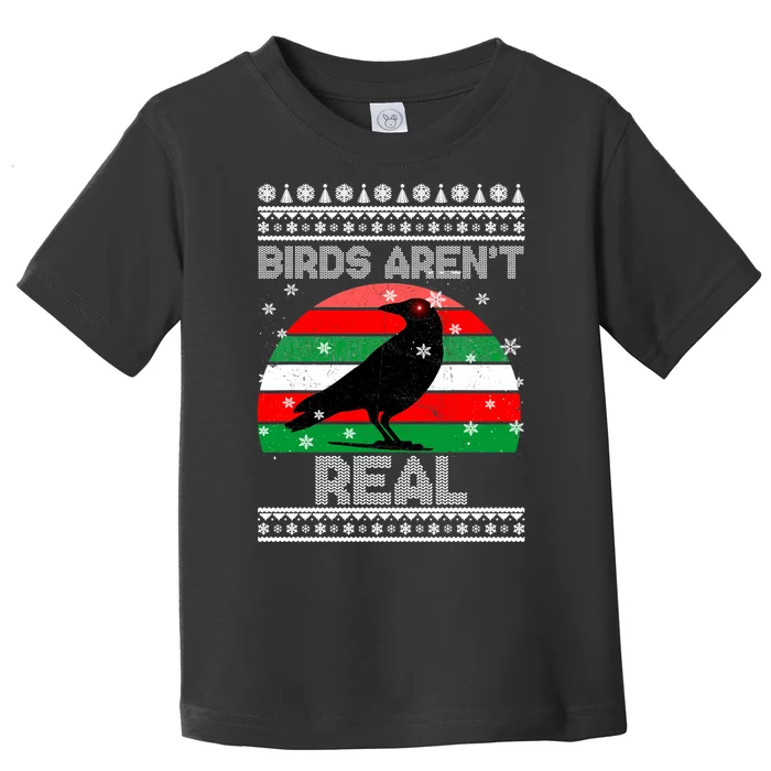 Bird Are Not Real Conspiracy Ugly Christmas Sweater Toddler T-Shirt