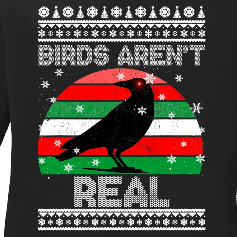 Bird Are Not Real Conspiracy Ugly Christmas Sweater Ladies Long Sleeve Shirt