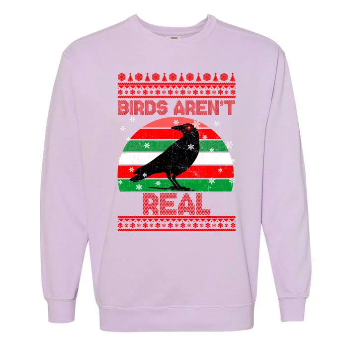 Bird Are Not Real Conspiracy Ugly Christmas Sweater Garment-Dyed Sweatshirt