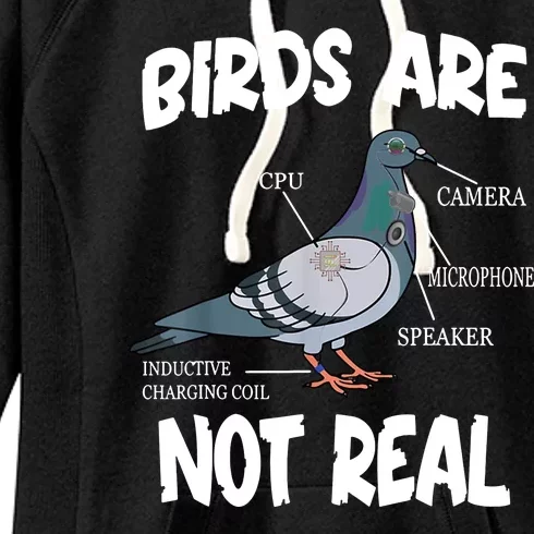 Birds Are Not Real Diagram Women's Fleece Hoodie