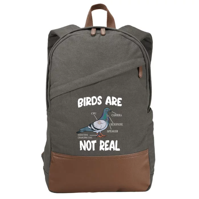 Birds Are Not Real Diagram Cotton Canvas Backpack