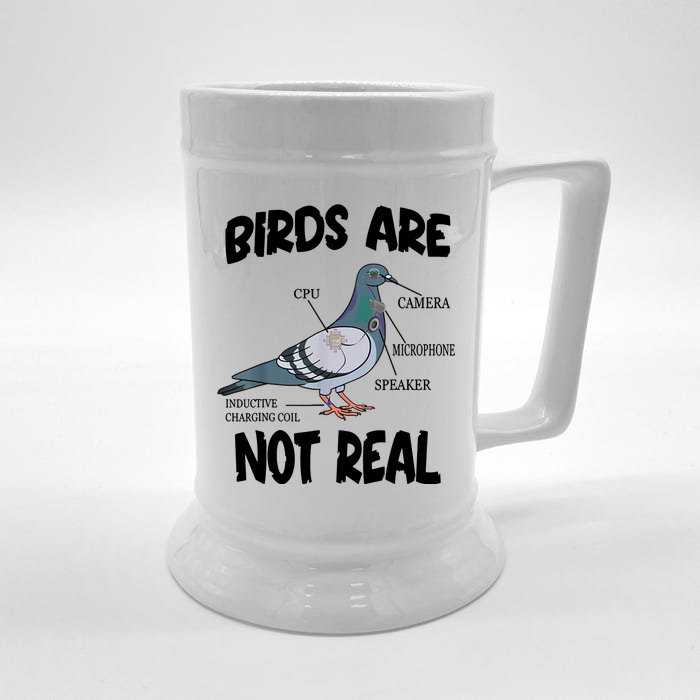 Birds Are Not Real Diagram Front & Back Beer Stein