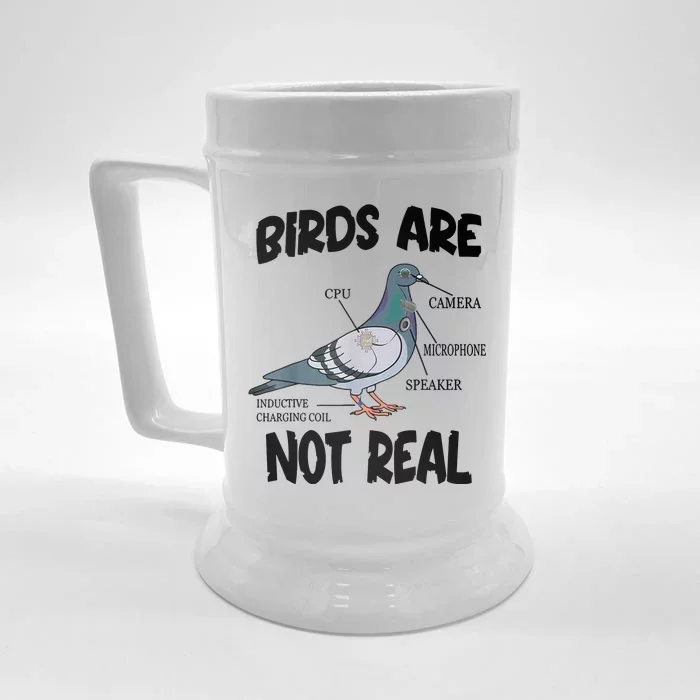 Birds Are Not Real Diagram Front & Back Beer Stein