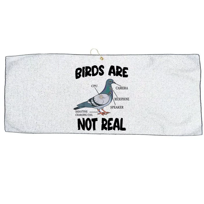 Birds Are Not Real Diagram Large Microfiber Waffle Golf Towel