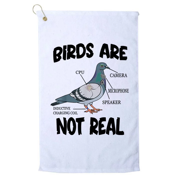 Birds Are Not Real Diagram Platinum Collection Golf Towel