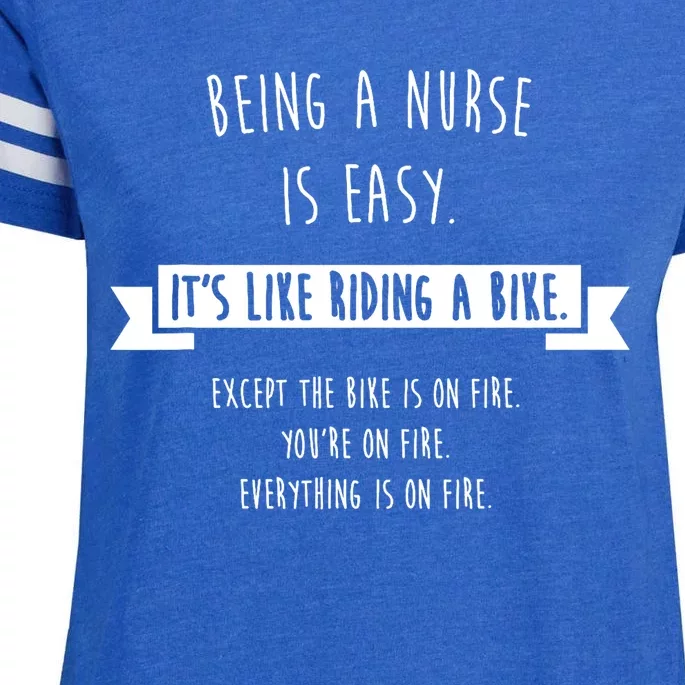 Being A Nurse Is Easy Funny Sarcastic Nursing Gift Enza Ladies Jersey Football T-Shirt