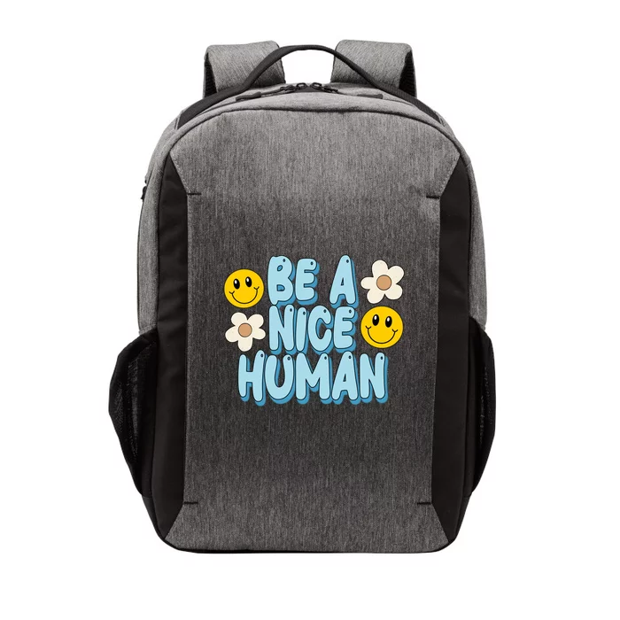 Be A Nice Human Cute Smile Retro Vector Backpack