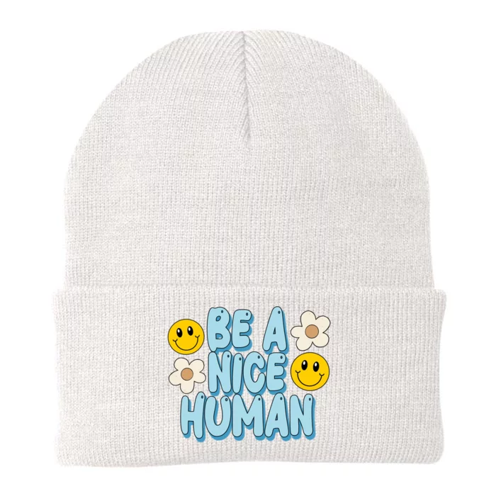 Be A Nice Human Cute Smile Retro Knit Cap Winter Beanie