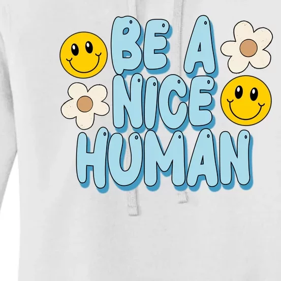 Be A Nice Human Cute Smile Retro Women's Pullover Hoodie