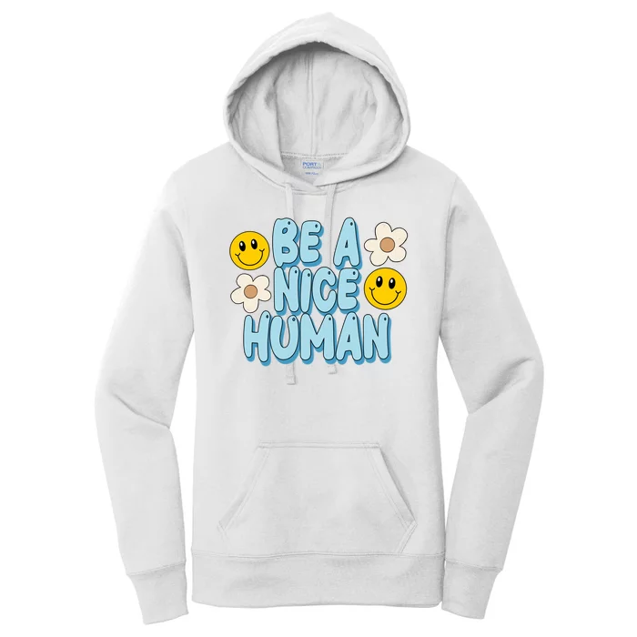 Be A Nice Human Cute Smile Retro Women's Pullover Hoodie