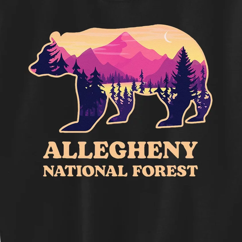 Bear Allegheny National Forest Pennsylvania Hiking Souvenirs Kids Sweatshirt