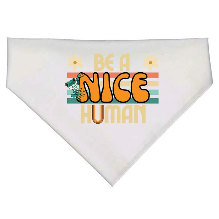 Be A Nice Hu Retro Kindness Gift USA-Made Doggie Bandana