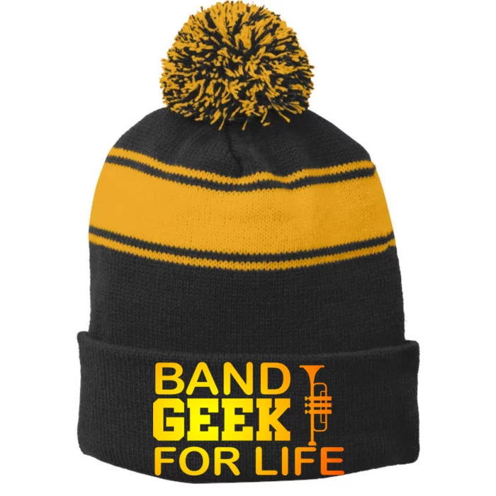 Band Geek For Life Stripe Pom Pom Beanie