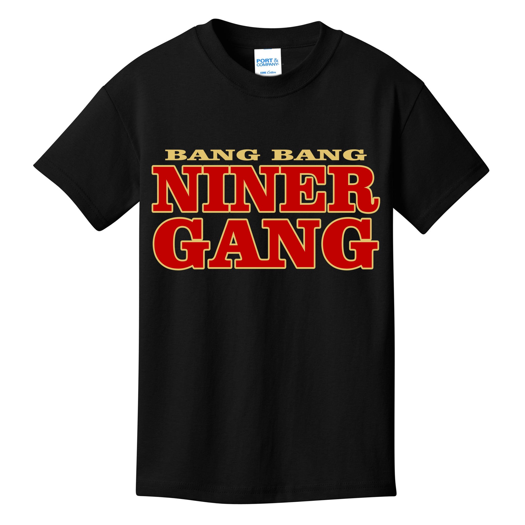 Zazzle Hot Boyzz Bang Bang Niner Gang 49ers Long Sleeve T-Shirt, Men's, Size: Adult S, Black