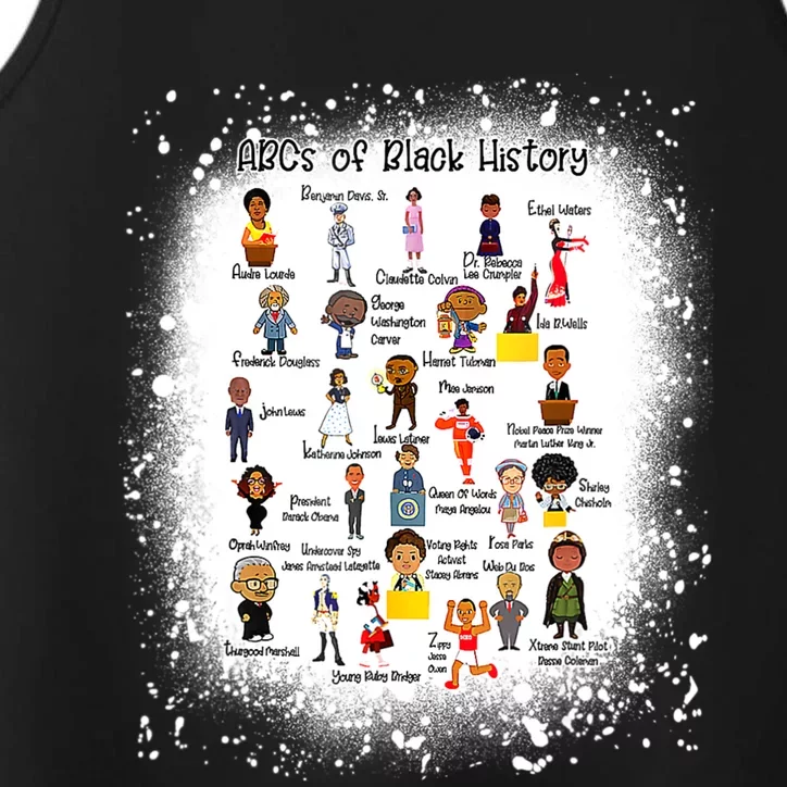 Bleached ABCs Of Black History Month Pride Women Teacher Performance Tank