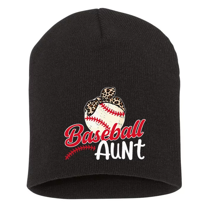 Baseball Aunt Of A Baseball Player Aunt Baseball Auntie Short Acrylic Beanie