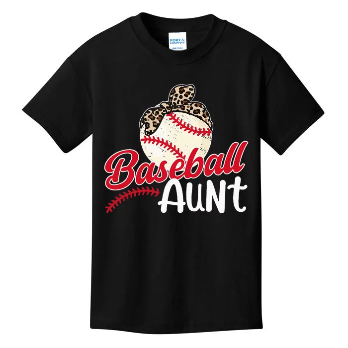 Baseball Aunt Of A Baseball Player Aunt Baseball Auntie Kids T-Shirt