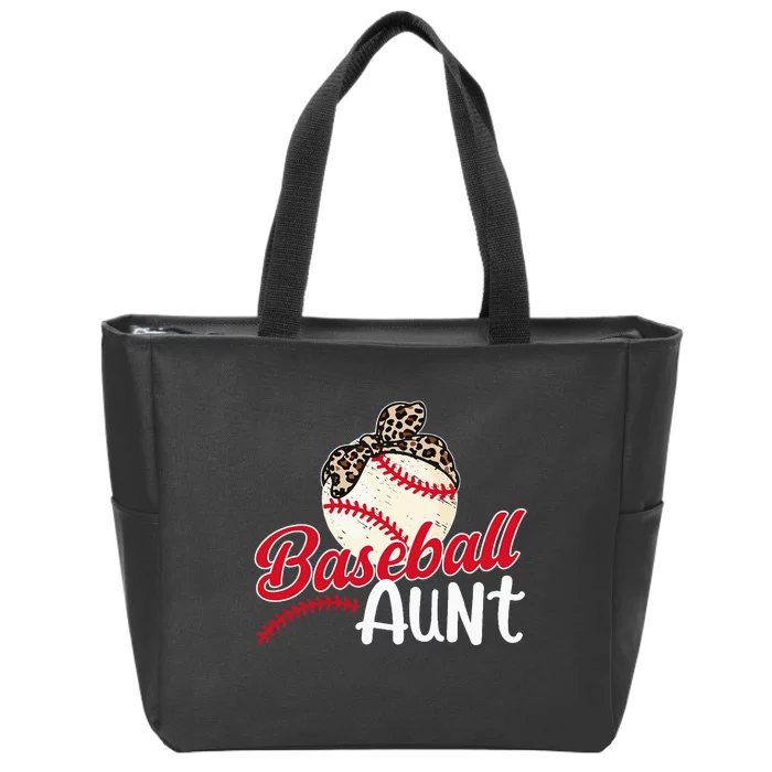 Baseball Aunt Of A Baseball Player Aunt Baseball Auntie Zip Tote Bag