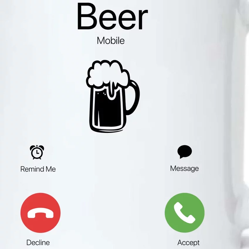 Beer Answer Or Decline Mobil Phone Funny Black Color Changing Mug