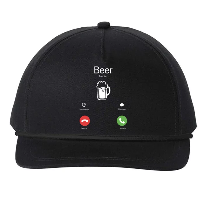 Beer Answer Or Decline Mobil Phone Funny Snapback Five-Panel Rope Hat