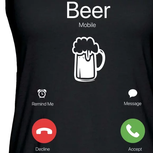 Beer Answer Or Decline Mobil Phone Funny Ladies Essential Flowy Tank