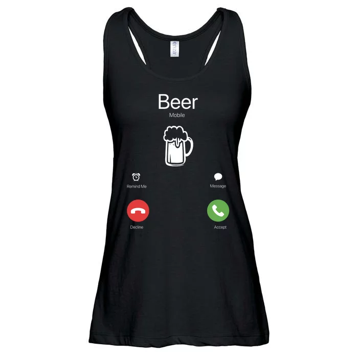 Beer Answer Or Decline Mobil Phone Funny Ladies Essential Flowy Tank