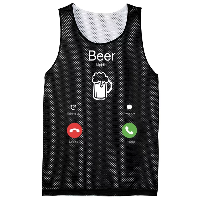 Beer Answer Or Decline Mobil Phone Funny Mesh Reversible Basketball Jersey Tank