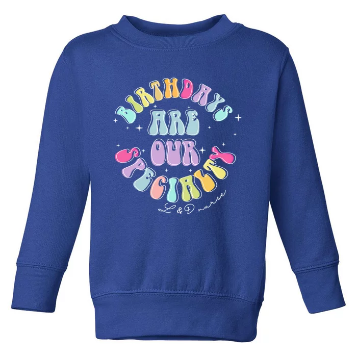 Birthdays Are Our Specialty L And D Nurse Nursing Birthday Gift Toddler Sweatshirt