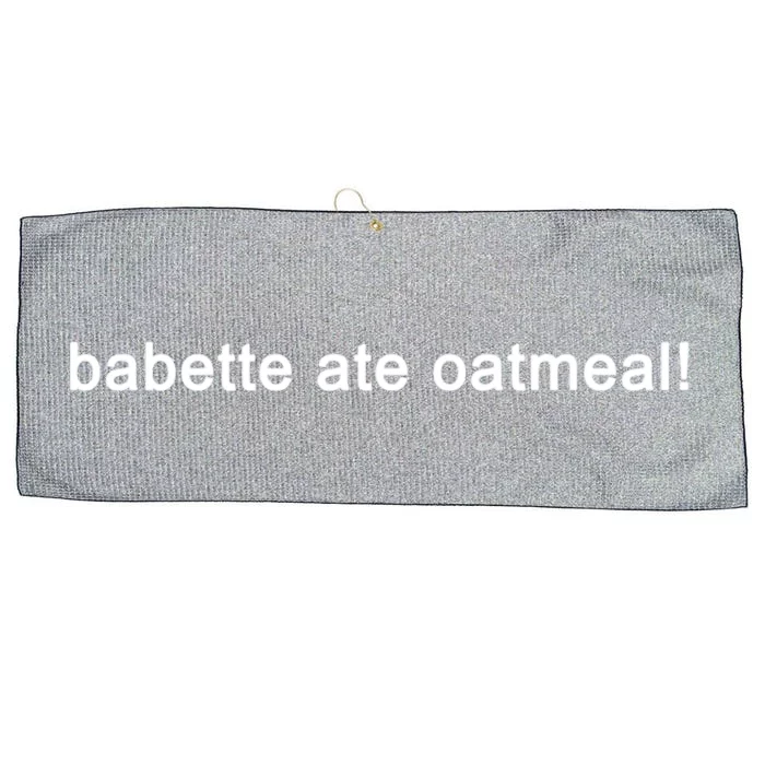 Babette Ate Oatmeal Funny Tv Show Quote (Black) Large Microfiber Waffle Golf Towel