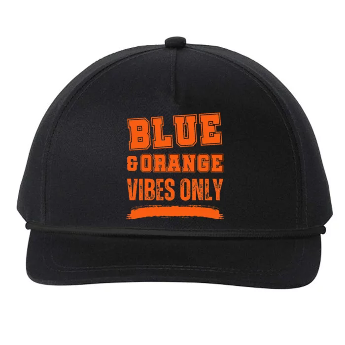 Blue And Orange Game Day Snapback Five-Panel Rope Hat