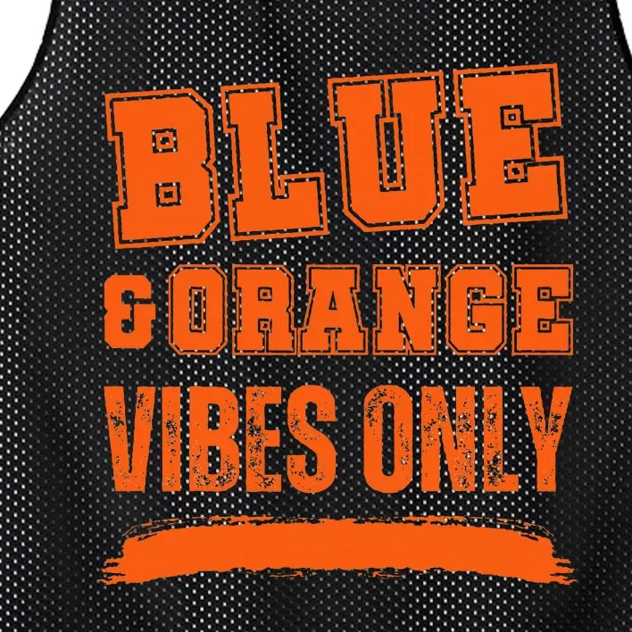 Blue And Orange Game Day Mesh Reversible Basketball Jersey Tank