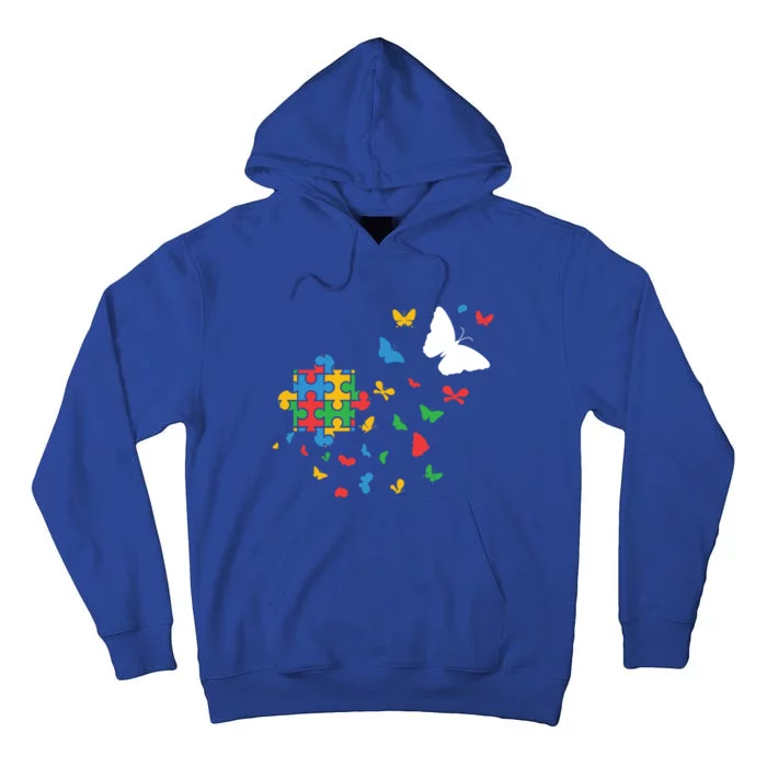 Butterfly Autism Puzzle Autistic Autism Awareness Gift Tall Hoodie