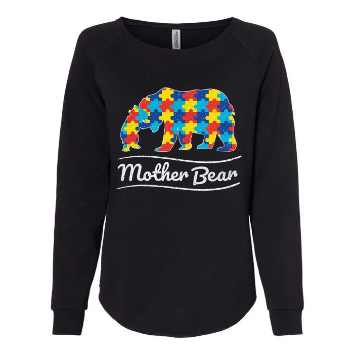 Bear Autism Puzzle Awareness Mother Bear Gifts Tee Womens California Wash Sweatshirt