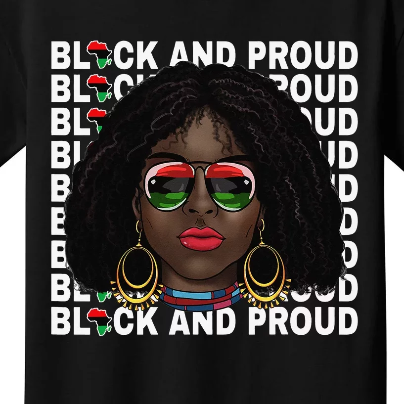 Black and Proud Melanin Black History Juneteenth 1865 Kids T-Shirt