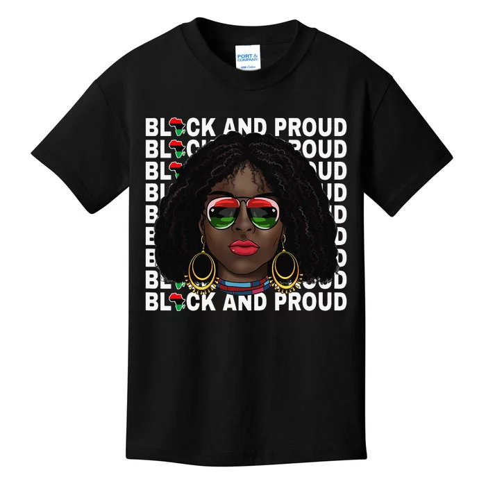 Black and Proud Melanin Black History Juneteenth 1865 Kids T-Shirt