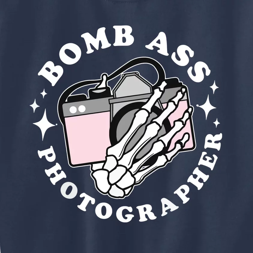 Bomb Ass Photographer Groovy Kids Sweatshirt