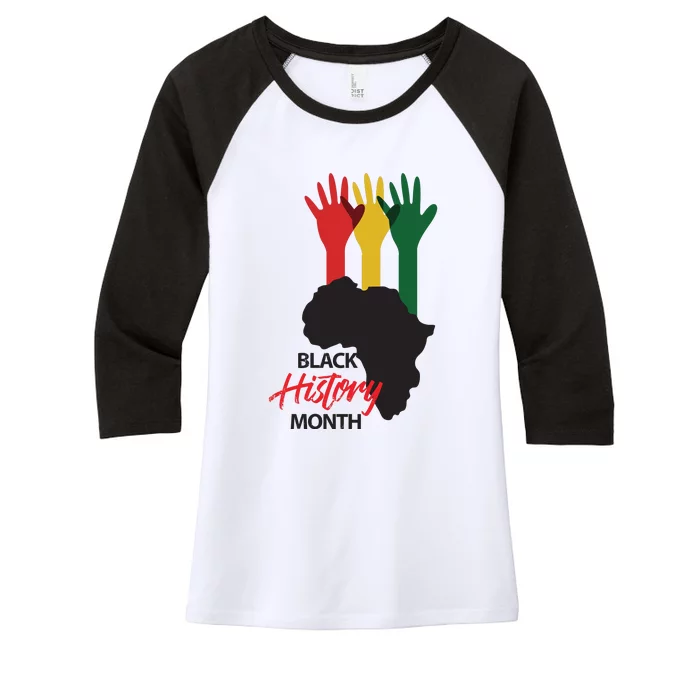 Black And Pride Women's Tri-Blend 3/4-Sleeve Raglan Shirt