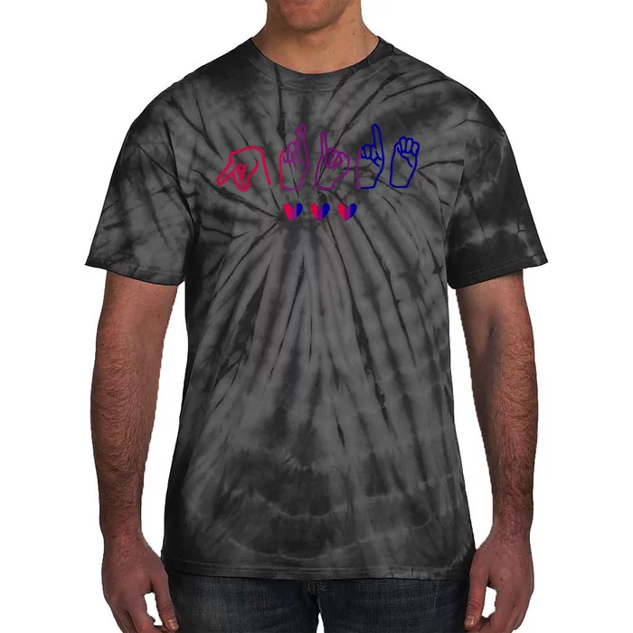 Bisexual ASL Pride Bi Sign Langauge Bisexuality Outfit Tie-Dye T-Shirt