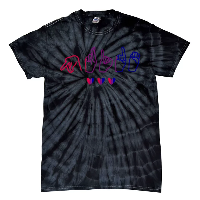 Bisexual ASL Pride Bi Sign Langauge Bisexuality Outfit Tie-Dye T-Shirt