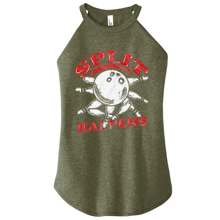 Bowling Alley Pins Spare Strike Women’s Perfect Tri Rocker Tank