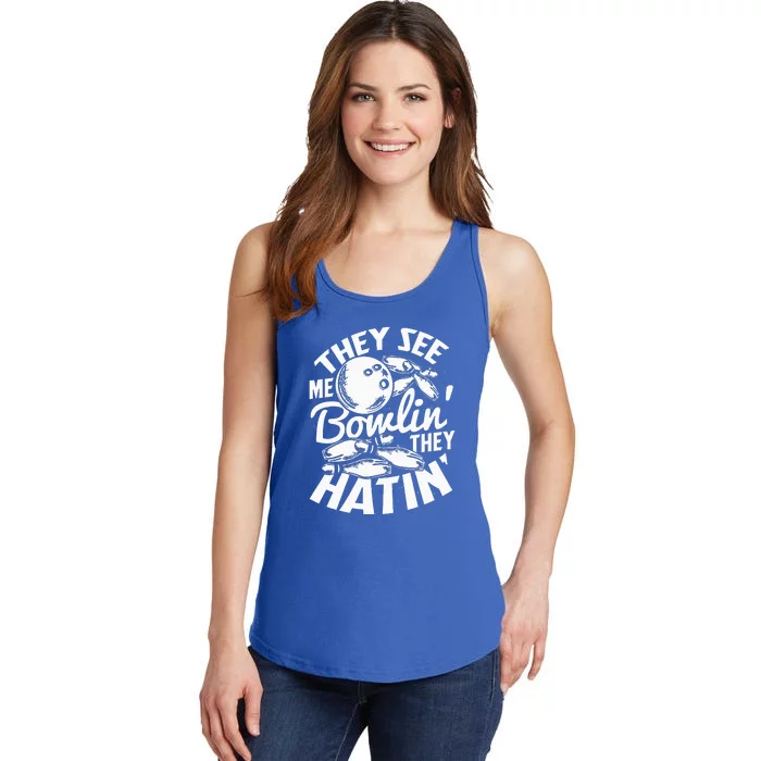 Bowling Alley Pins Spare Strike Ladies Essential Tank