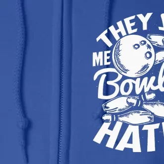 Bowling Alley Pins Spare Strike Full Zip Hoodie