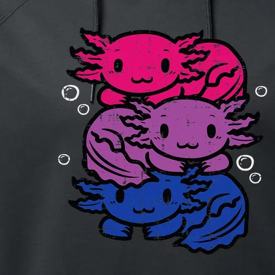 Bisexual Axolotl Pile Cute Bi Pride Flag Lgbt Performance Fleece Hoodie